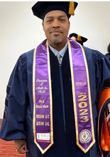 Load image into Gallery viewer, Omega Custom Graduation Stole – Personalized Greek Life Satin Sash