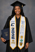 Load image into Gallery viewer, Custom High School Graduation Stole "Personalized satin high school graduation stole for senior class with custom text"