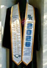 Load image into Gallery viewer, "Custom High School Graduation Stole "Personalized satin high school graduation stole for senior class with custom text"