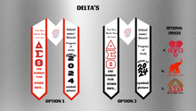 Load image into Gallery viewer, Delta Custom Graduation Stole – Personalized Greek Life Satin Sash