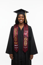 Load image into Gallery viewer, Maroon HBCU stole on model
