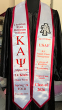Load image into Gallery viewer, Kappa Custom Graduation Stole – Personalized Greek Life Satin Sash