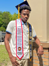 Load image into Gallery viewer, Custom Dual-Color Satin Graduation Stole – Glitter Collegiate Sash | HBCU Class of 2024 Gift