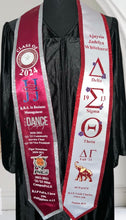 Load image into Gallery viewer, Delta Custom Graduation Stole – Personalized Greek Life Satin Sash