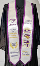 Load image into Gallery viewer, Custom Collegiate Graduation Stoles – Personalized Satin Sash for College Grads