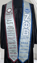 Load image into Gallery viewer, Zeta Custom Graduation Stole – Personalized Greek Life Satin Sash