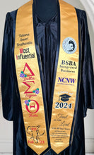 Load image into Gallery viewer, Delta Custom Graduation Stole – Personalized Greek Life Satin Sash