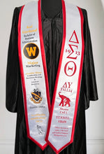 Load image into Gallery viewer, Delta Custom Graduation Stole – Personalized Greek Life Satin Sash
