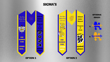 Load image into Gallery viewer, Sigma Custom Graduation Stole β Personalized Greek Life Satin Sash