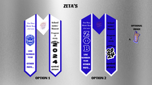 Load image into Gallery viewer, Zeta Custom Graduation Stole – Personalized Greek Life Satin Sash