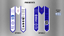 Load image into Gallery viewer, Phi Beta Custom Graduation Stole – Personalized Greek Life Satin Sash