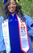 Load image into Gallery viewer, Delta Custom Graduation Stole – Personalized Greek Life Satin Sash
