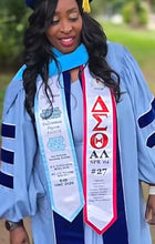 Load image into Gallery viewer, Delta Custom Graduation Stole – Personalized Greek Life Satin Sash
