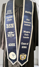 Load image into Gallery viewer, BSN Custom StolesBSN Custom Graduation Stole – Personalized Satin Nursing School Sash
