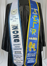 Load image into Gallery viewer, Dual color satin customized graduation stole collegiate sash glitter 2024 2024 hbcu graduation gift
