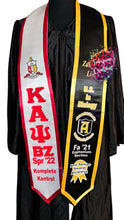 Load image into Gallery viewer, Dual color satin customized graduation stole collegiate sash glitter 2024 2024 hbcu graduation gift
