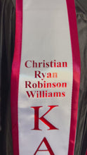Load and play video in Gallery viewer, Kappa Custom Graduation Stole – Personalized Greek Life Satin Sash
